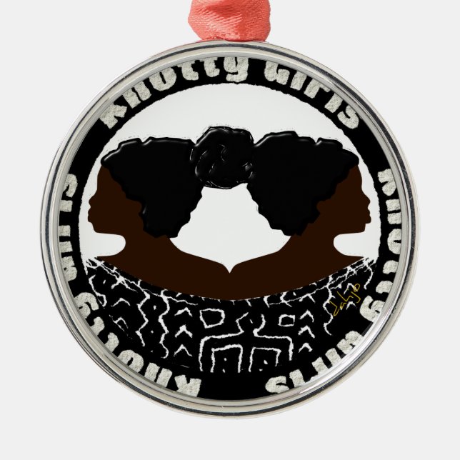 Knotty Girls Silbernes Ornament (Vorne)