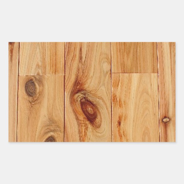 Knotty Light Wood Grain Floor Rechteckiger Aufkleber (Vorderseite)