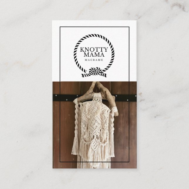 Knotty Mama Black Border Visitenkarte