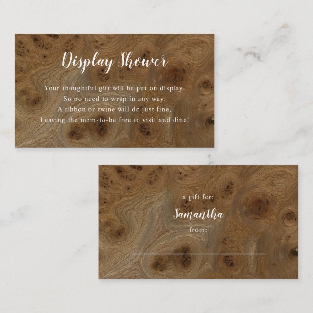 Knotty Wood Display Kinderduschkarte + Tag (Vorne/Hinten)