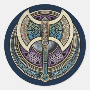 Knotwork Labrys Stickers