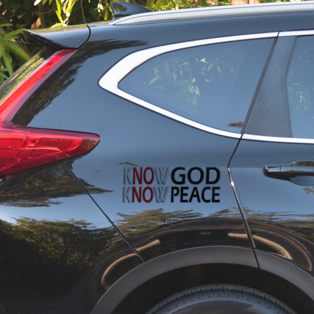 Know God Know Peace Aufkleber (Auto Seite)