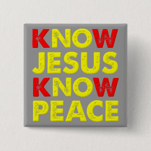 Know Jesus kennen Peace Christian Button Badge