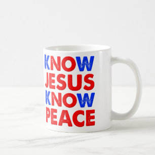 Know Jesus kennen Peace Christian Mug Tasse