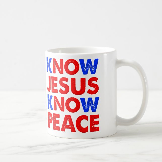 Know Jesus kennen Peace Christian Mug Tasse (Rechts)