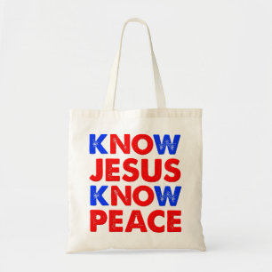 Know Jesus kennen Peace Christian Tote Bag Tragetasche