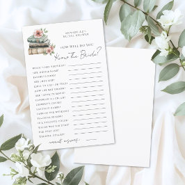 Know The Bride Book Bridal Shower Game