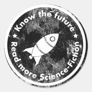 Know the Future - read more Science fiction Runder Aufkleber