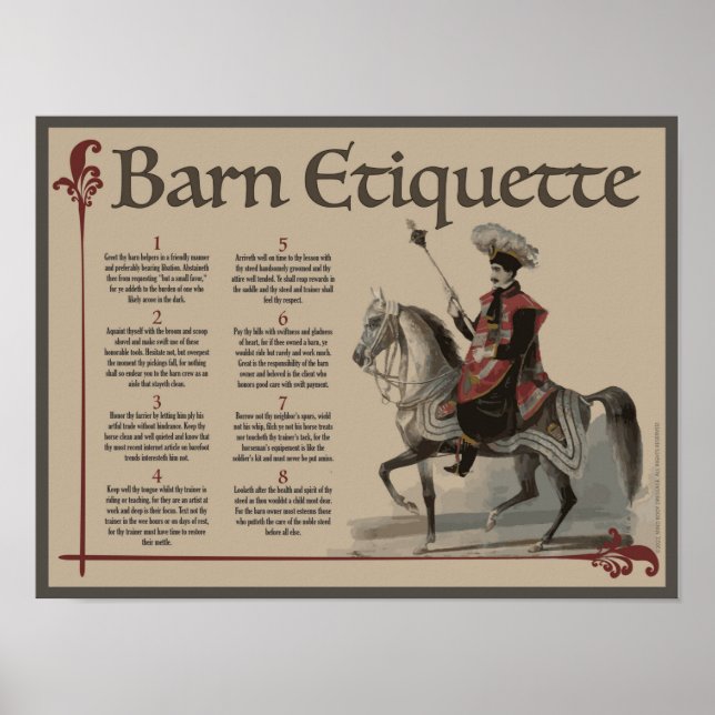 Know Thy Barn Etiquette Poster (Vorne)
