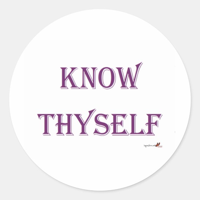 Know Thyself Runder Aufkleber (Vorderseite)