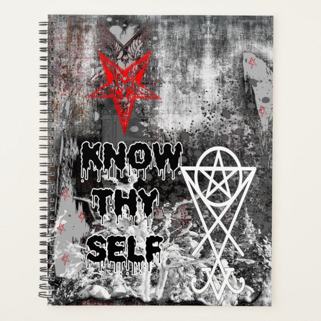 Know Thyself Satanic Occult Goth Planer (Vorderseite)