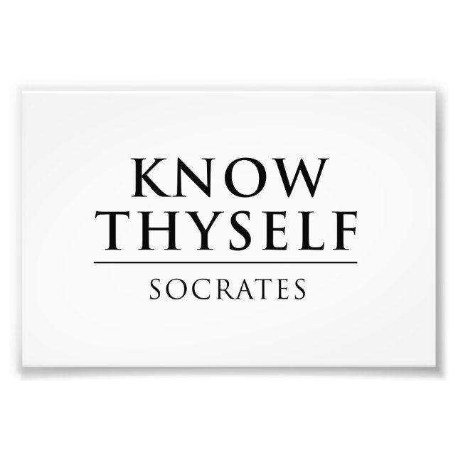 Know Thyself - Sokrates Fotodruck (Vorne)