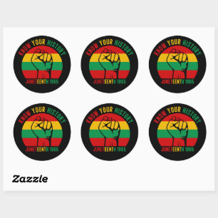 Know Your History Red Green Yellow Jelth Runder Aufkleber