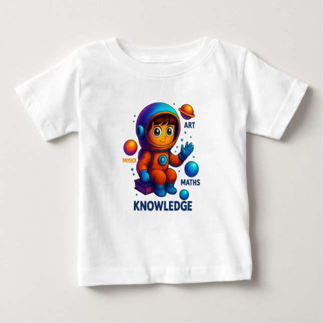 Knoweledge is My Universe - Space learning Explore Baby T-shirt (Vorderseite)