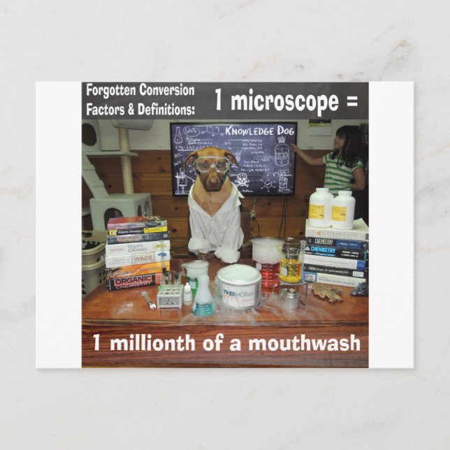 Knowledge Hund Vergessene Umstellungen Mikroskop Postkarte (Vorderseite)