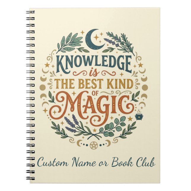 Knowledge is Magic Witchy Book Dark Academia Notizblock (Vorderseite)