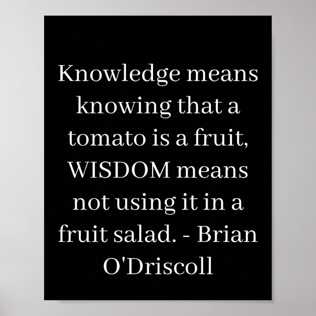 Knowledge means knowing that a tomato is a fruit poster (Vorne)