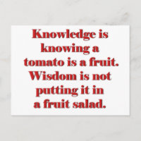 Knowledge vs. Wisdom Tomato Edition