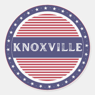 Knoxville City Pride Emblem – Amerikanische Identi Runder Aufkleber