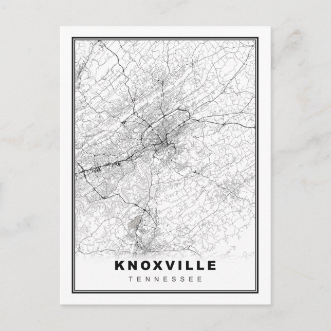 Knoxville Map Feiertagspostkarte (Vorderseite)