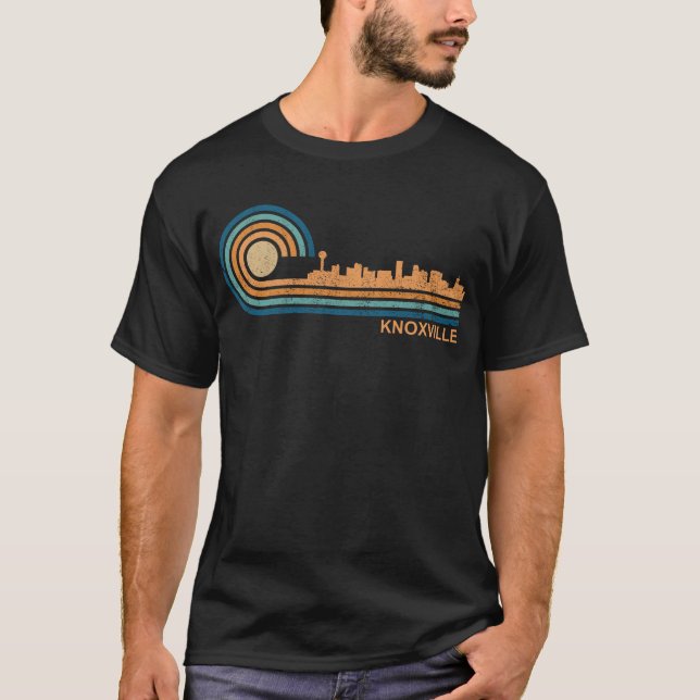 Knoxville Skyline Retro Tennessee Fan Skyline T-Shirt (Vorderseite)