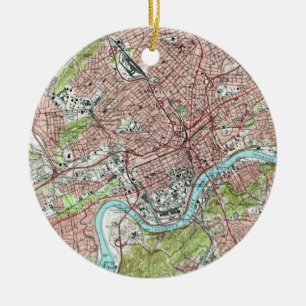 Knoxville Tennessee Map (1978) Keramik Ornament