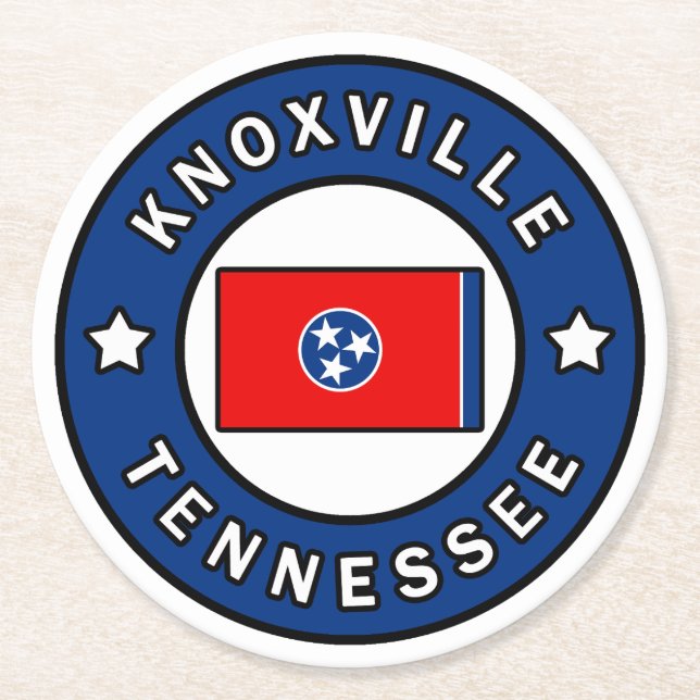 Knoxville Tennessee Runder Pappuntersetzer (Vorderseite)