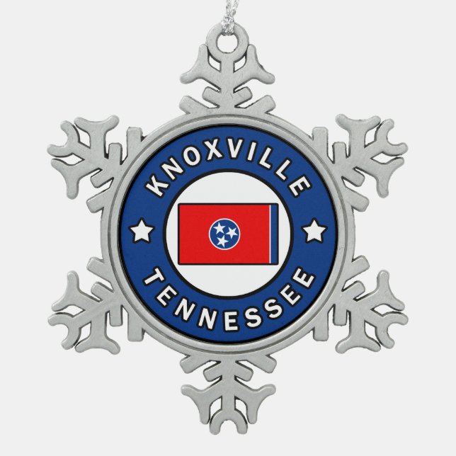 Knoxville Tennessee Schneeflocken Zinn-Ornament (Vorderseite)