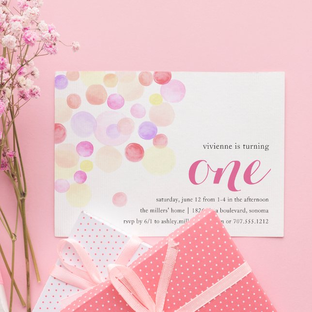 knubelig | Aquarell Erstgeburtstag Einladung (Von Creator hochgeladen)