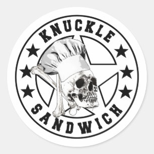 Knuckle Sandwich All Star Black Knockout Runder Aufkleber