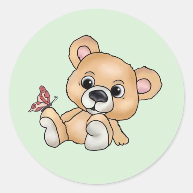 Knuddelbär  runder aufkleber (Vorderseite)