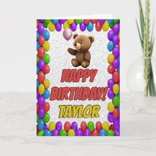 Knuddeliger süßer Teddybär Gruß zum Geburtstag Karte