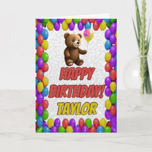 Knuddeliger süßer Teddybär Gruß zum Geburtstag Karte