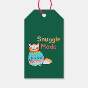 Knuddige rote Katze Kuschelmodus Geschenkanhänger