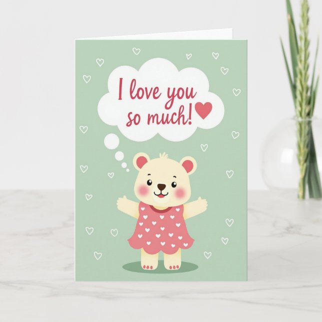 Knuddiger Bär Ich Liebe Dich Karte (Vorderseite)