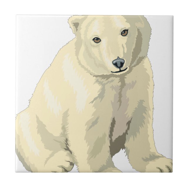Knuddiger Eisbär Fliese (Vorderseite)
