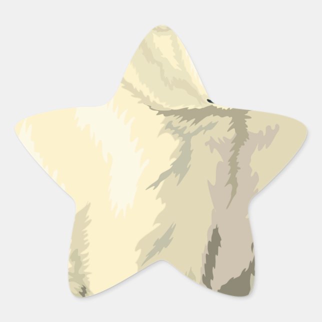 Knuddiger Eisbär Stern-Aufkleber (Vorderseite)