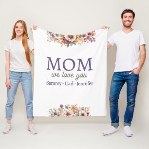 Knuddlig wir lieben dich Mama Fleecedecke
