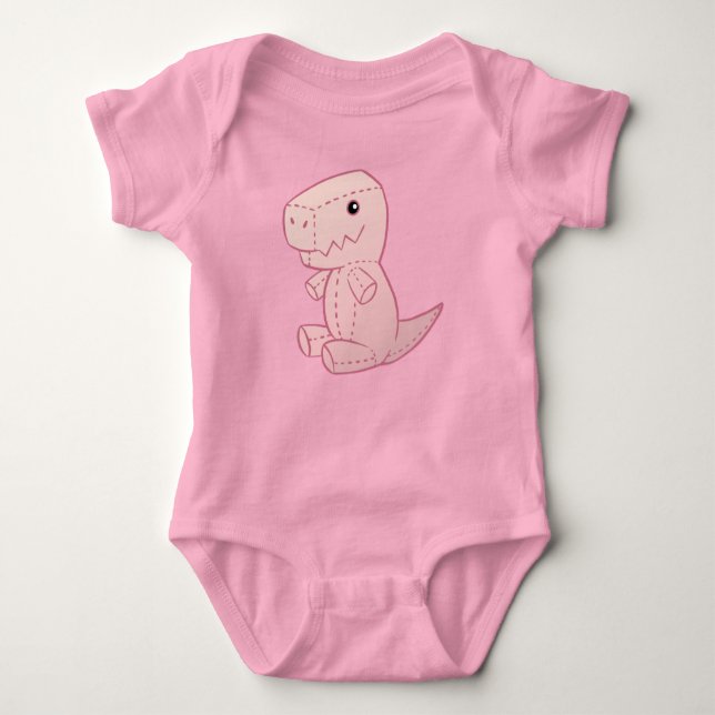 Knuffiger T-Rex Baby Strampler (Vorderseite)