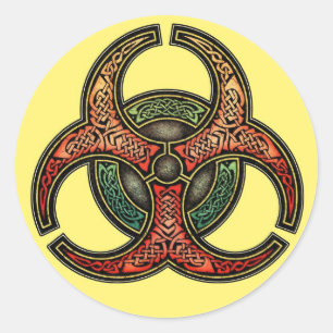 Knüpfarbeit-Biogefährdung-Aufkleber Runder Aufkleber