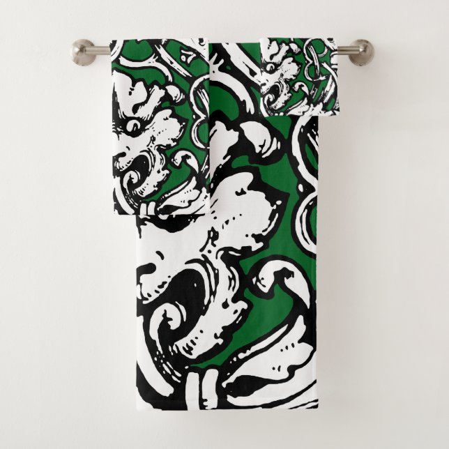 Knüpfarbeit Lion aus dem frühen 20. Jahrhundert Badhandtuch Set (Insitu)