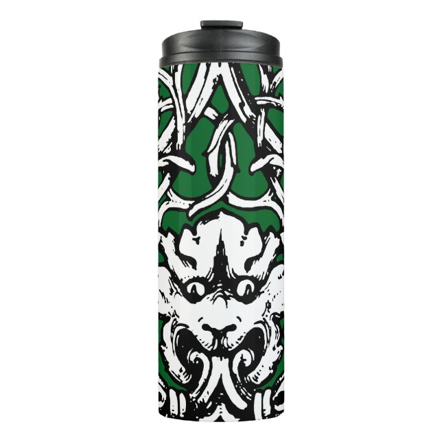 Knüpfarbeit Lion aus dem frühen 20. Jahrhundert Thermosbecher (Vorderseite)