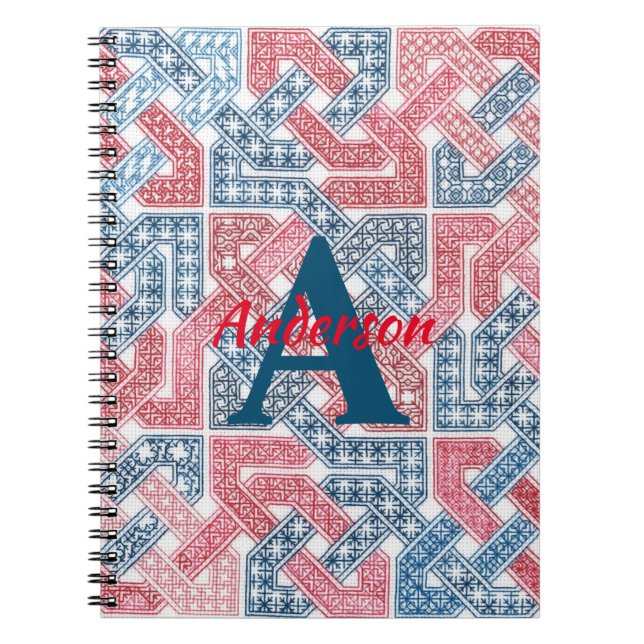 Knüpfarbeit Sampler - alles verdreht Notizblock (Vorderseite)