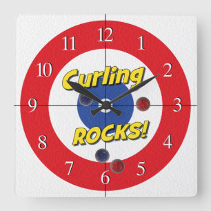 "Knurrende ROCKS!" Curlers Uhr - (rot)
