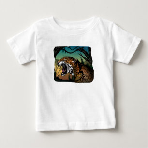 Knurrender Jaguar-Dschungel-Design – Wildkatze Tea Baby T-shirt