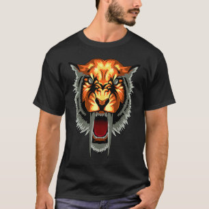 Knurrender offener Mund Bengal-Tiger-Katze T-Shirt