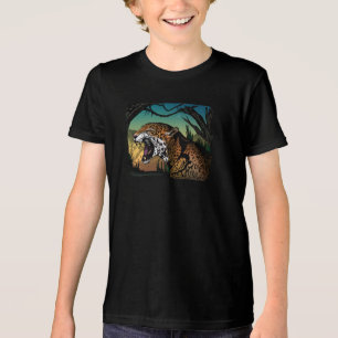 Knurrendes Jaguar-Dschungel-Design – Wildkatze Tea Tri-Blend Shirt
