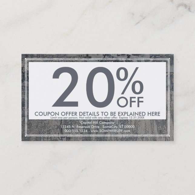 knusperige Beschaffenheitskuponkarte Rabattkarte (Vorderseite)