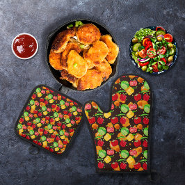 knusprig, knusprig, braun ofenhandschuh & Topflappen-Set