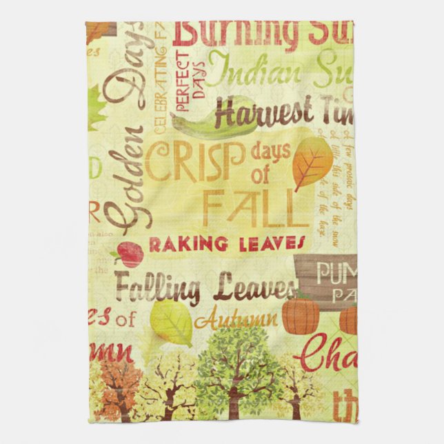 Knusprige Herbsttage Thema Küche Handtuch (Vertikal)